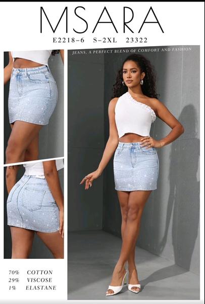 Юбка Jeans Club (S-2XL) E2218-6 l.blue (лето)