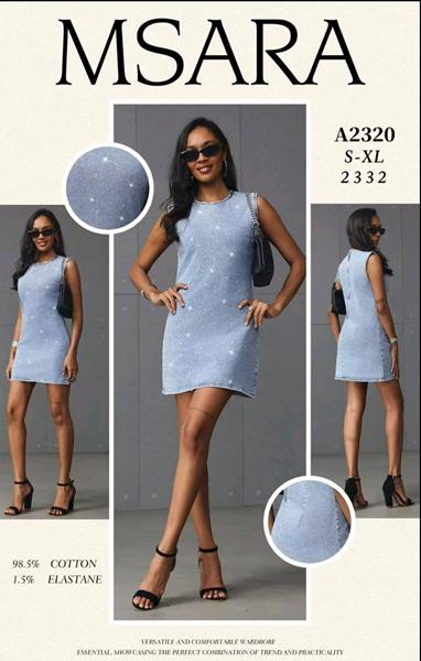 Платье Jeans Club (S-XL) A2320 l.blue (лето)