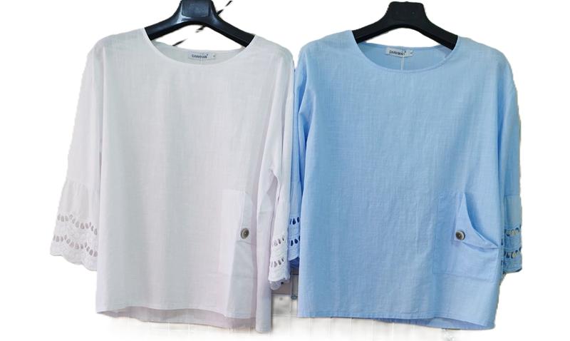 Блузка Orange Chinese (XL-4XL) 416 white (лето)