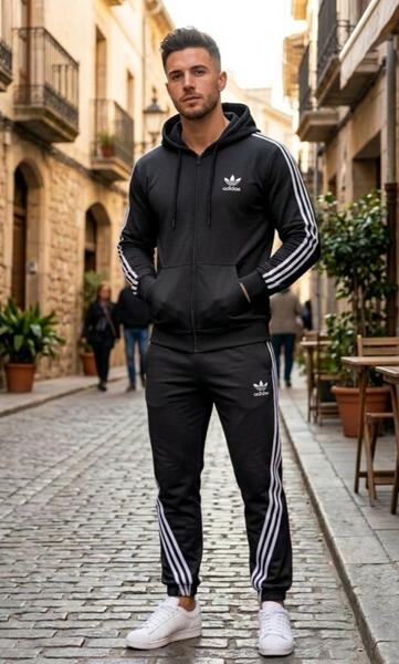 Костюм спорт Delviago (46-54) DL746 black (деми)