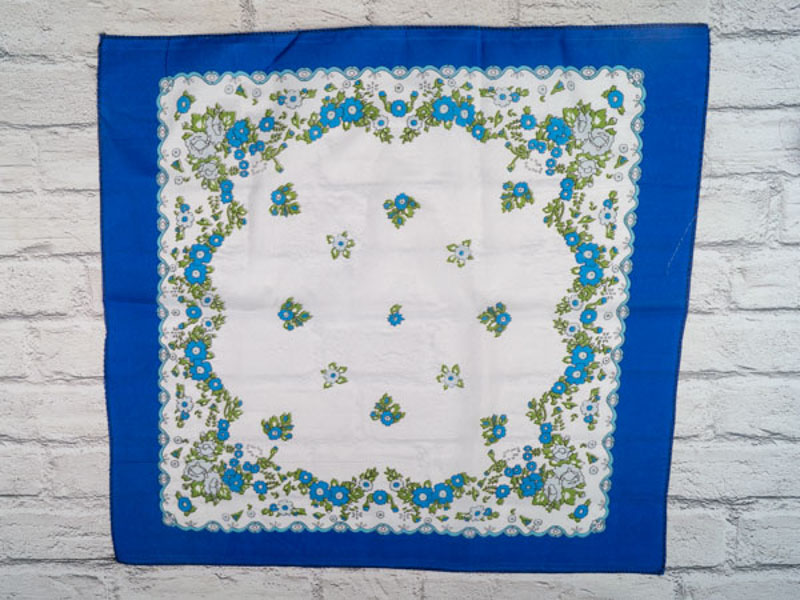 Платок Shawls (60*60) P162 blue-white (деми)