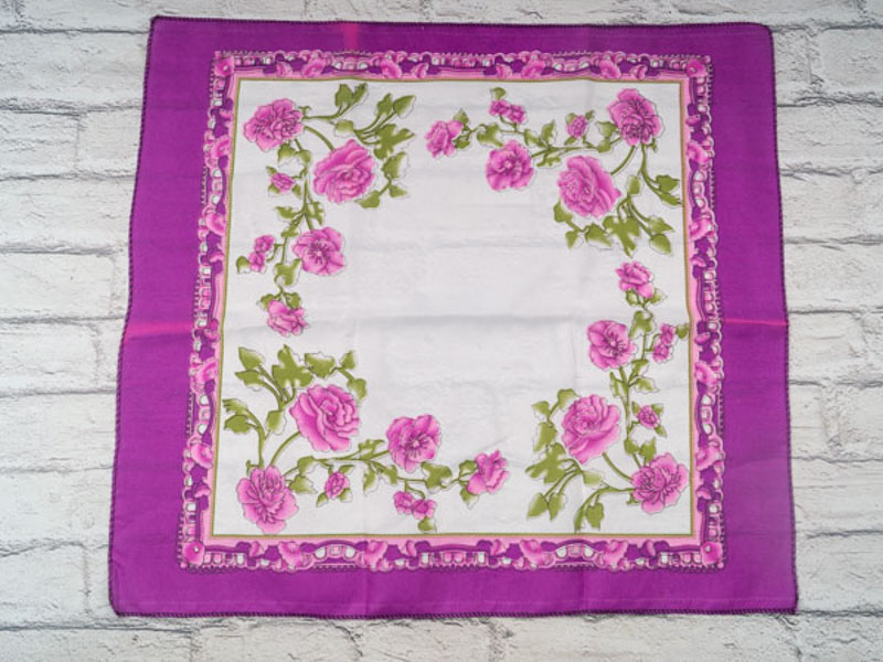 Платок Shawls (60*60) P163 purple-white (деми)