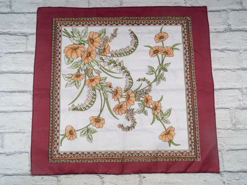 Платок Shawls (60*60) P164 wine-white (деми)