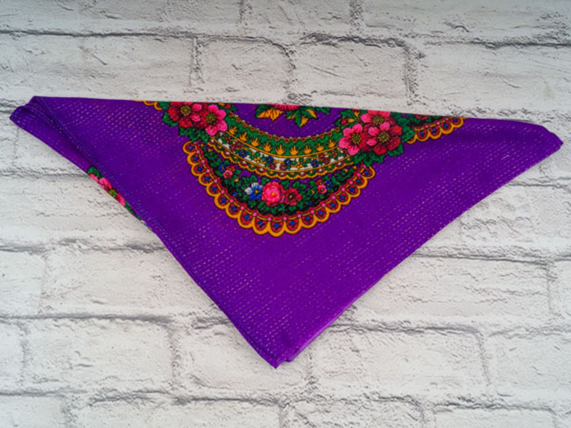 Платок Shawls (76*76) P170 d.purple люрикс (деми)