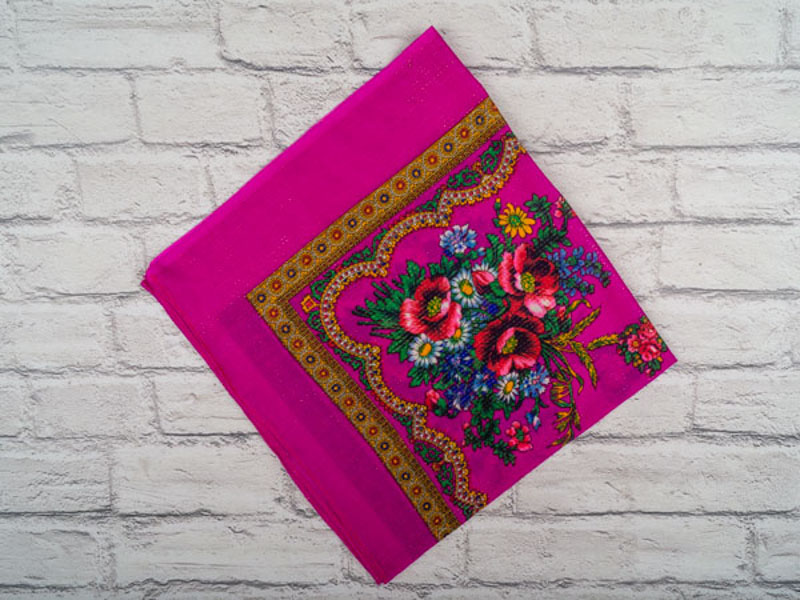 Платок Shawls (76*76) P173 purple люрикс (деми)