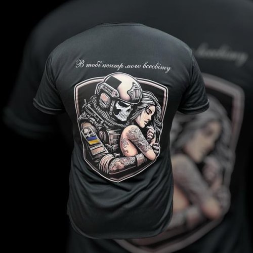 Футболка Madoka (M-3XL) 757 black (лето) Madoka 757 black