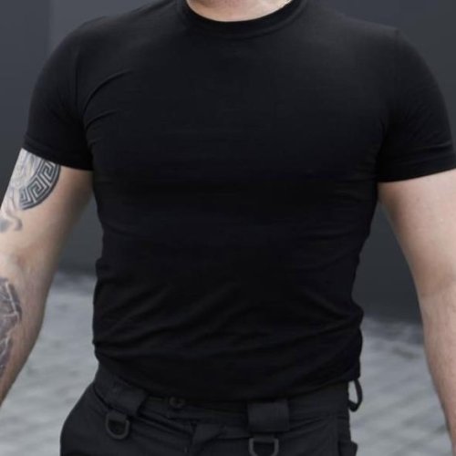 Футболка Madoka (M-3XL) 768 black (лето) Madoka 768 black