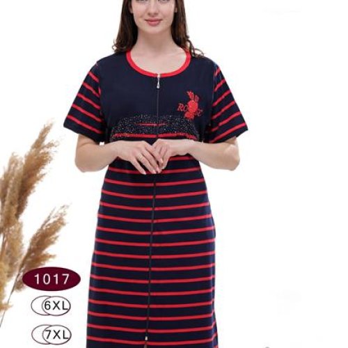 Халат Annet (6XL-9XL) DO1017 navy-red (лето) Annet DO1017 navy-red
