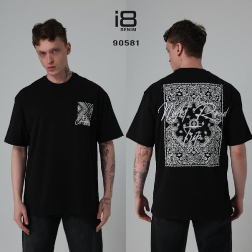 Футболка i8denim (S-XL) 90581 black (лето) i8denim 90581 black