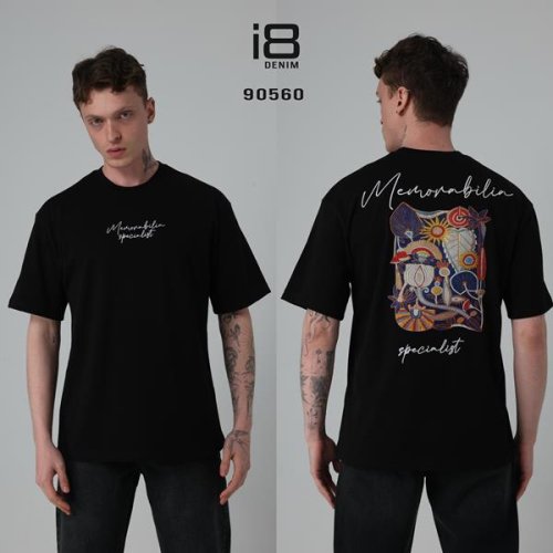 Футболка i8denim (S-XL) 90560 black (лето) i8denim 90560 black