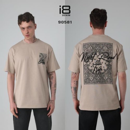 Футболка i8denim (S-XL) 90581 beige (лето) i8denim 90581 beige