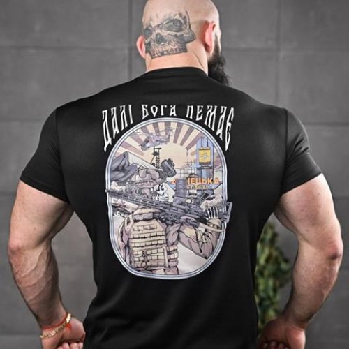 Футболка Madoka (M-3XL) 799 black (лето) Madoka 799 black