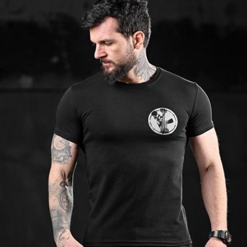 Футболка Madoka (M-3XL) 807 black (лето) Madoka 807 black