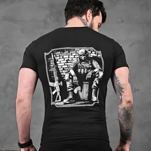 Футболка Madoka (M-3XL) 814 black (лето) Madoka 814 black