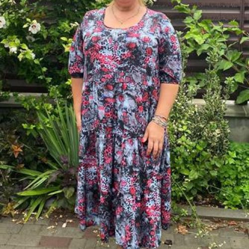 Платье BAT (52-56) 1925 grey-red (лето) BAT 1925 grey-red