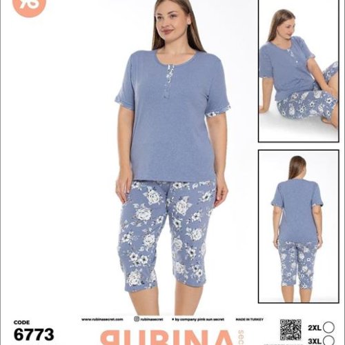 Пижама Disneyopt (2XL-4XL) 6773 l.blue (лето) Disneyopt 6773 l.blue