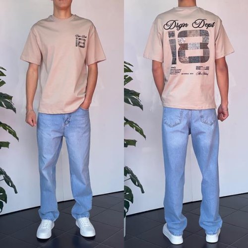 Футболка i8denim (S-XL) 2180 beige (лето) i8denim 2180 beige