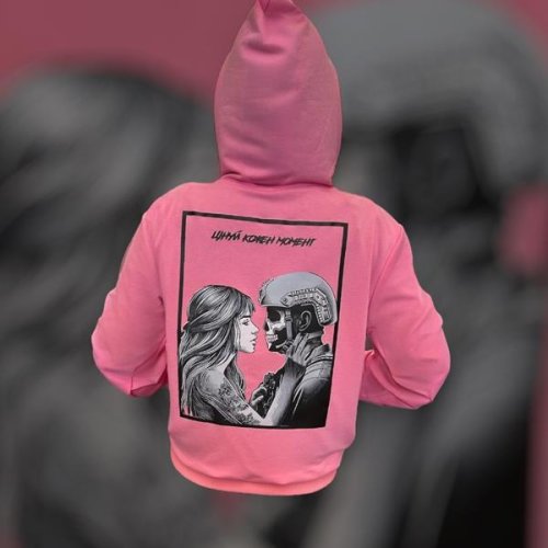 Худи Madoka (M-3XL) 826 pink (деми) Madoka 826 pink