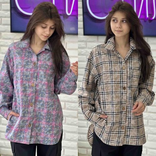 Рубашка Karolina (34-42) KR62 grey (деми) Karolina KR62 grey