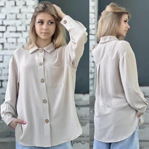 Рубашка Karolina (34-42) KR99 l.beige (деми) Karolina KR99 l.beige