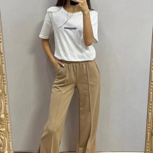 Штаны спорт Valentina (42-48) VL65 beige (деми) Valentina VL65 beige