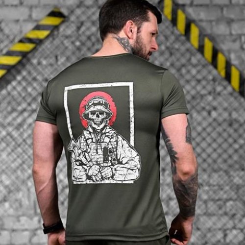 Футболка Madoka (M-3XL) 886 khaki (лето) Madoka 886 khaki