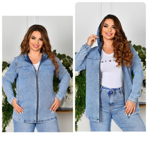 Куртка Lady N (2XL-7XL) 782 l.blue (лето) Lady N 782 l.blue
