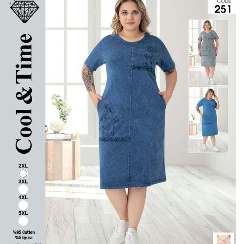 Платье Alberk (2XL-5XL) 251 l.blue (лето) Alberk 251 l.blue
