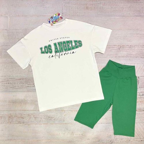 Костюм LiMa kids (134-158) 2314 white-green (лето) LiMa kids 2314 white-green