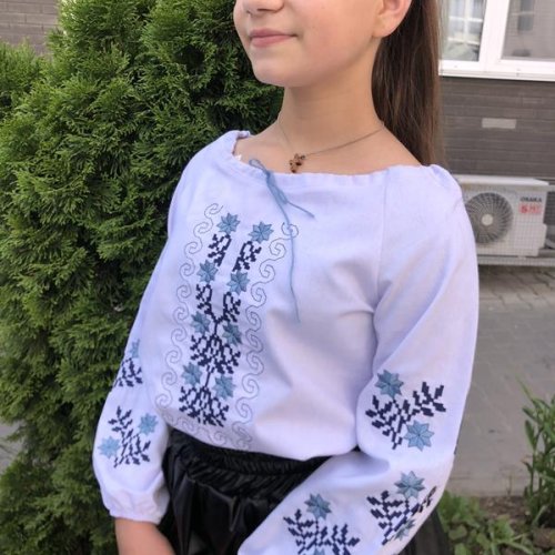 Вышиванка Moda school (128-146) M15 white (деми) Moda school M15 white