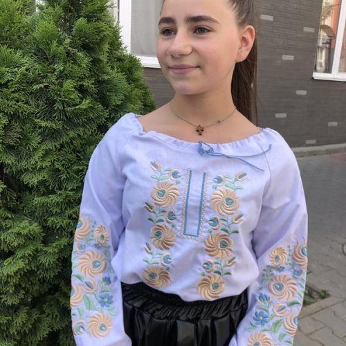 Вышиванка Moda school (128-146) M16 white (деми) Moda school M16 white