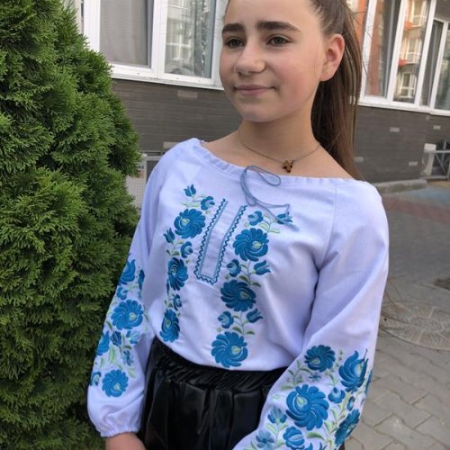 Вышиванка Moda school (128-146) M17 white (деми) Moda school M17 white