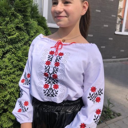 Вышиванка Moda school (128-146) M1 white (деми) Moda school M1 white