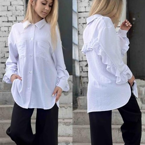 Рубашка Karolina (32-42) KR279 white (деми) Karolina KR279 white