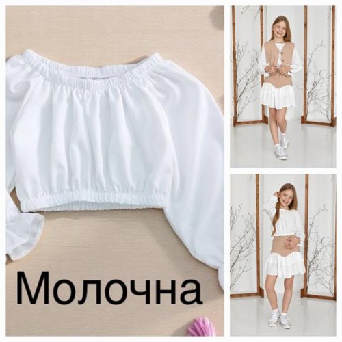 Топ Moda school (122-146) M31 white (лето) Moda school M31 white