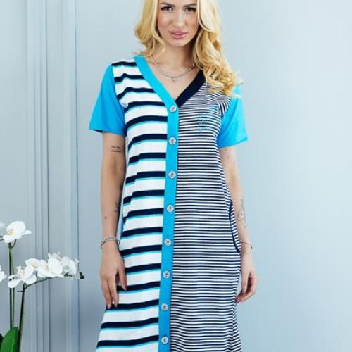 Халат Vehuiah (M-XL) 613425 l.blue (лето) Vehuiah 613425 l.blue