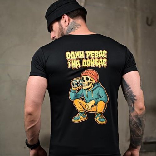 Футболка Madoka (M-3XL) 961 black (лето) Madoka 961 black