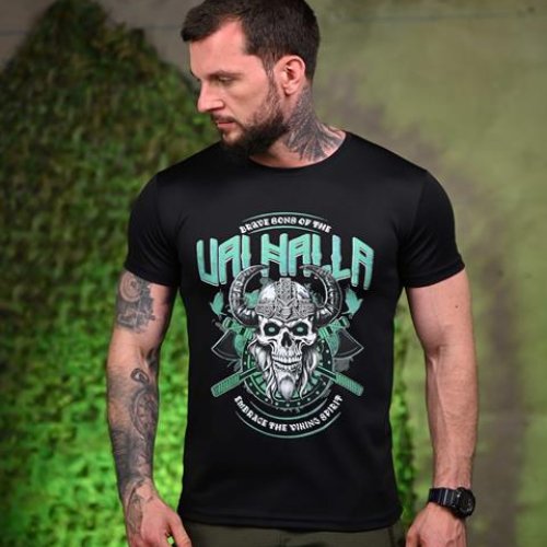 Футболка Madoka (M-3XL) 1011 black (лето) Madoka 1011 black