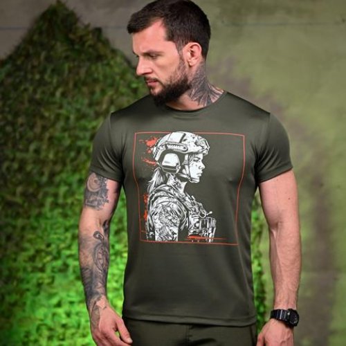 Футболка Madoka (M-3XL) 1033 khaki (лето) Madoka 1033 khaki