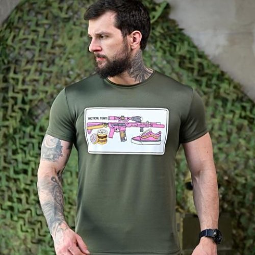 Футболка Madoka (M-3XL) 1056 khaki (лето) Madoka 1056 khaki