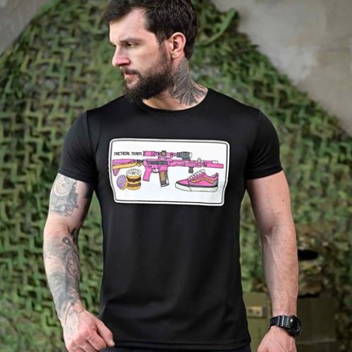 Футболка Madoka (M-3XL) 1059 black (лето) Madoka 1059 black