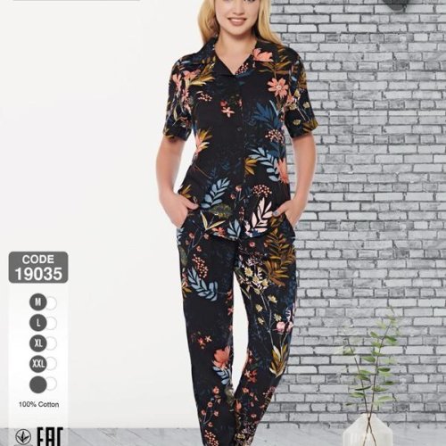 Пижама Cotpark (L-2XL) 19035 black (деми) Cotpark 19035 black