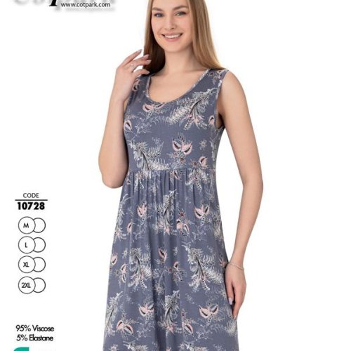 Ночнушка Cotpark (M-2XL) 10728 grey (лето) Cotpark 10728 grey