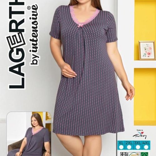 Ночнушка Cotpark (XL-4XL) 1179 grey (лето) Cotpark 1179 grey