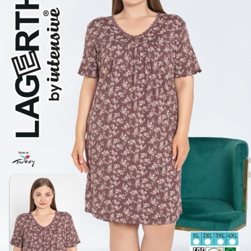 Ночнушка Cotpark (XL-4XL) 1158 brown (лето) Cotpark 1158 brown