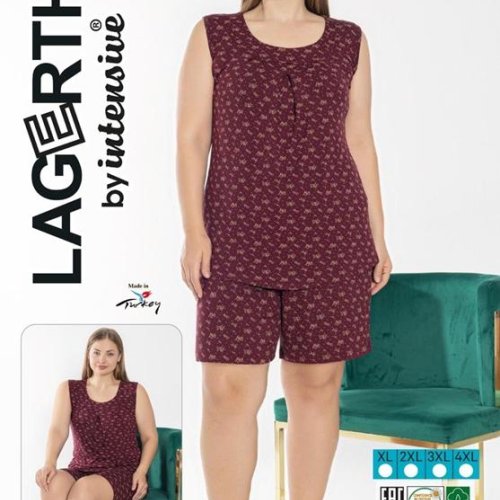 Пижама Cotpark (XL-4XL) 1189 wine (лето) Cotpark 1189 wine