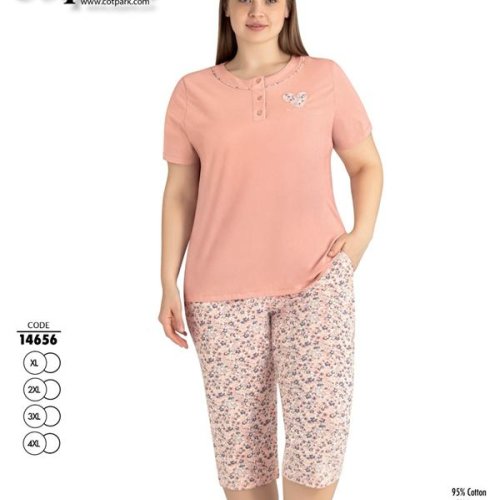 Пижама Cotpark (XL-4XL) 14656 peach (лето) Cotpark 14656 peach