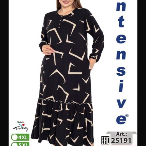 Платье Cotpark (4XL-7XL) 25191 black (лето) Cotpark 25191 black