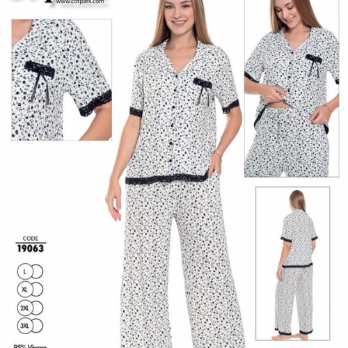 Пижама Cotpark (L-3XL) 19063 white (лето) Cotpark 19063 white