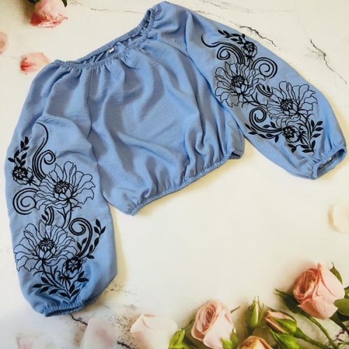 Блузка Moda school (122-140) M73 l.blue (деми) Moda school M73 l.blue